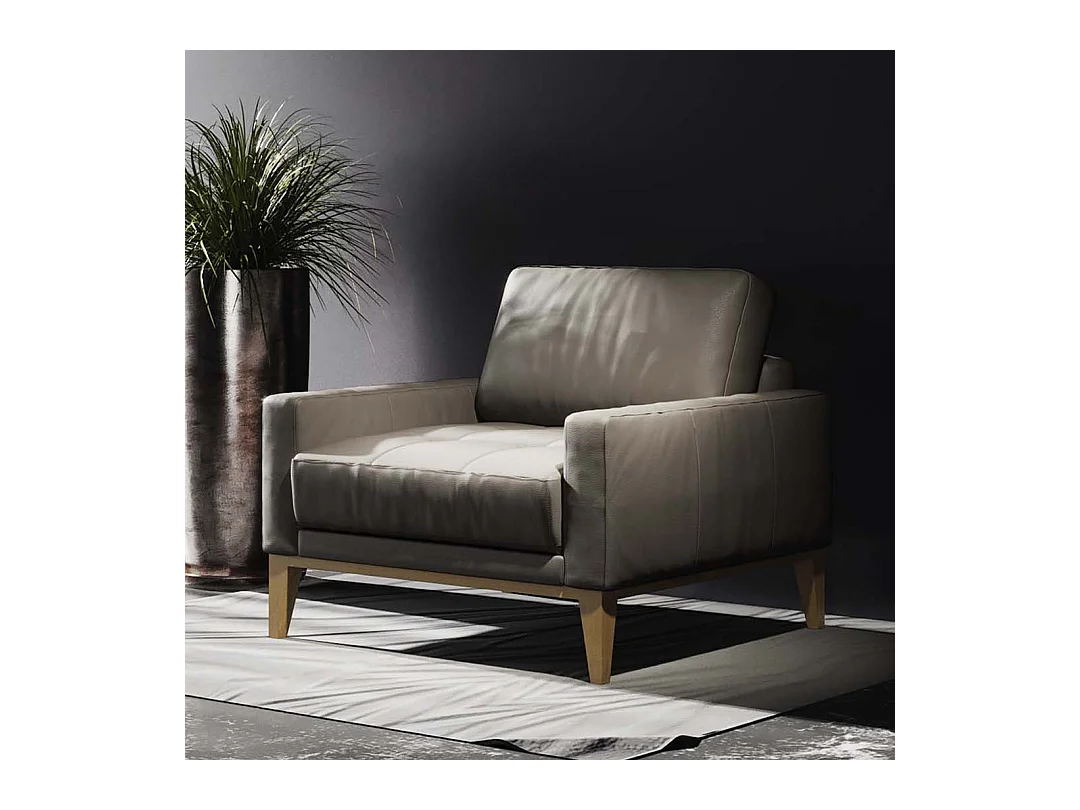 Fauteuil matelassé Musso gris clair