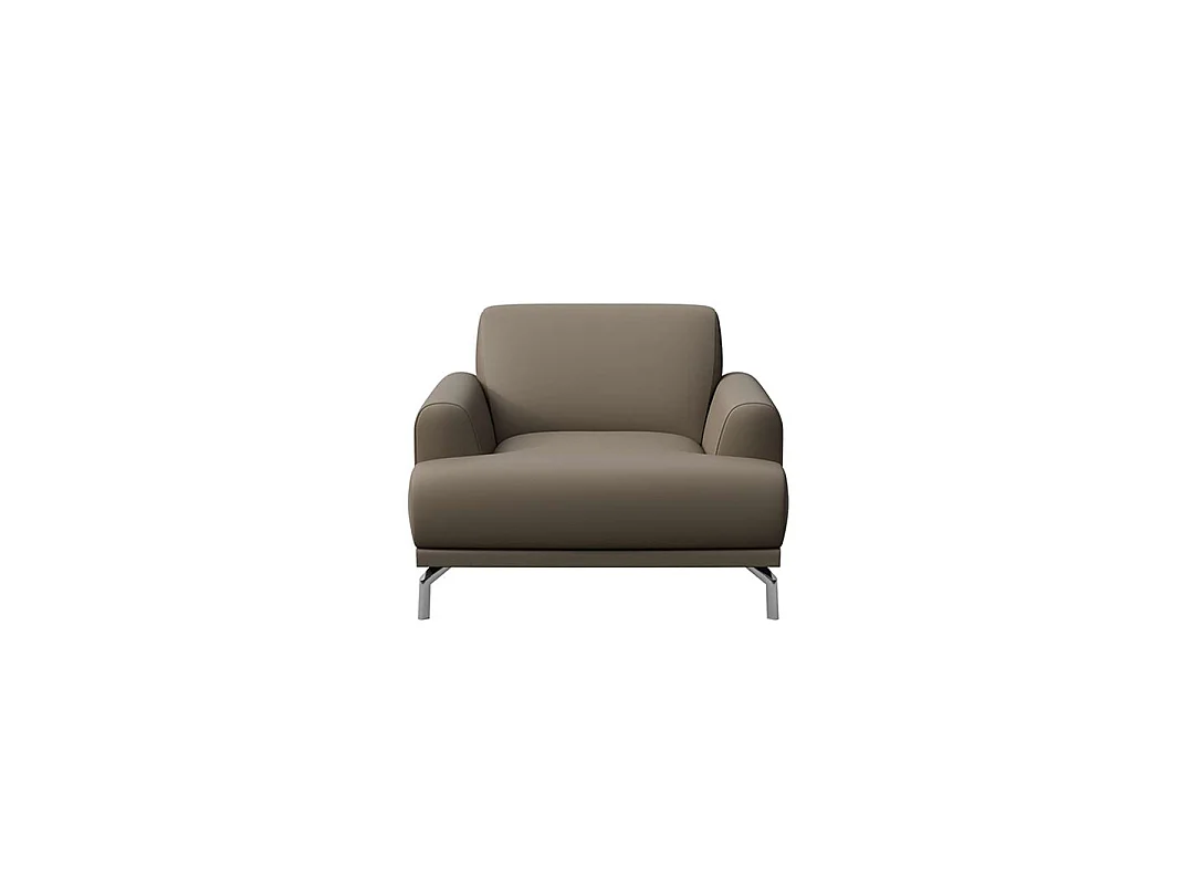 Mesonica Fauteuil en cuir naturel brun cèdre