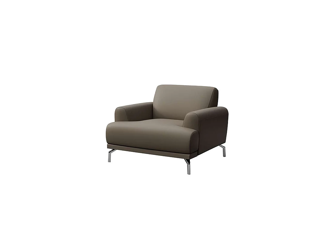 Mesonica Fauteuil en cuir naturel brun cèdre