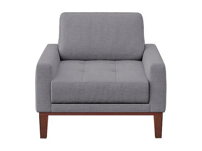 Fauteuil gris Musso avec assise capitonnée