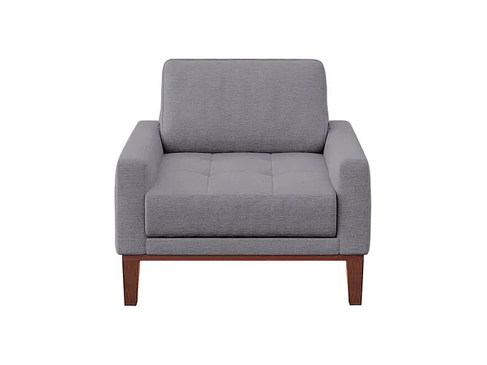 Fauteuil gris Musso avec assise capitonnée