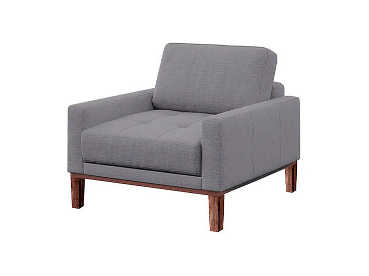 Fauteuil gris Musso avec assise capitonnée