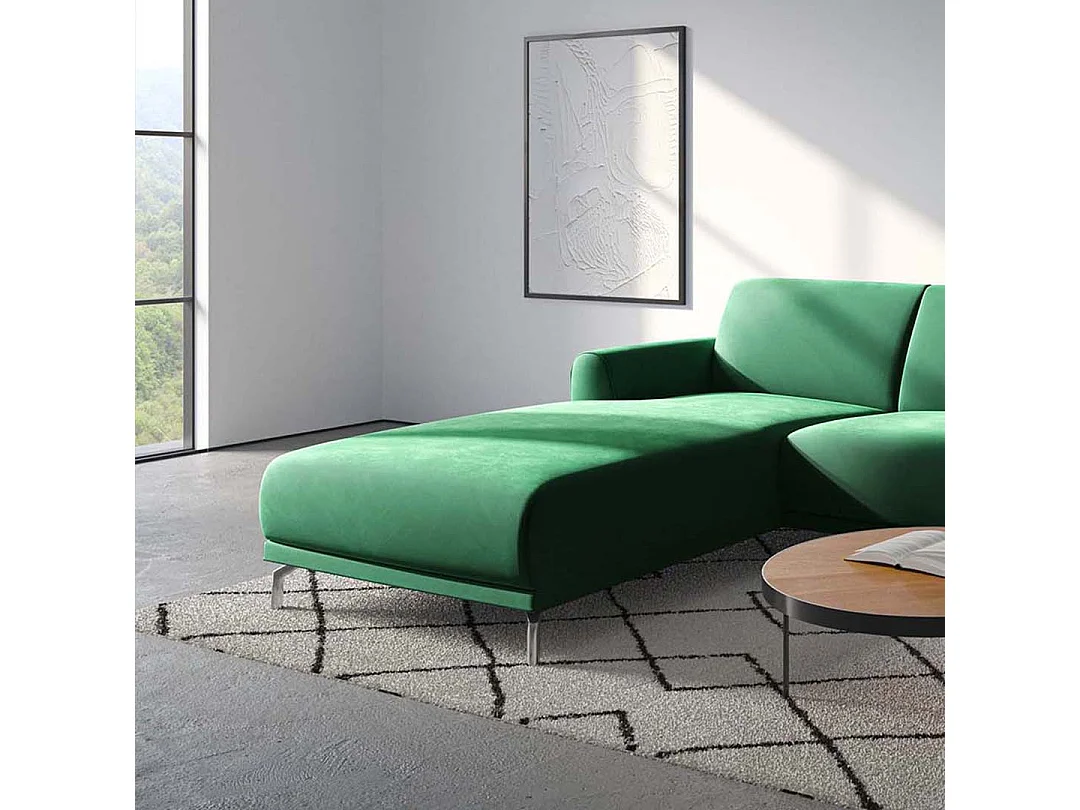 Canapé d'angle gauche Puzo vert profond