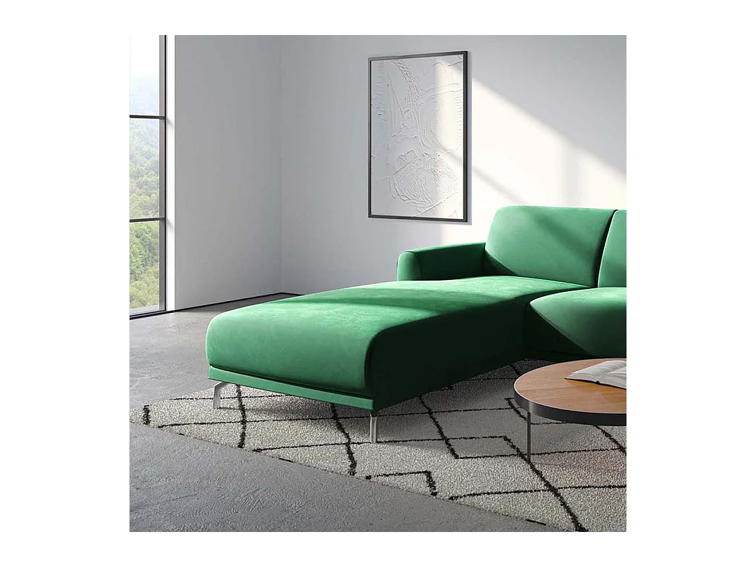 Canapé d'angle gauche Puzo vert profond