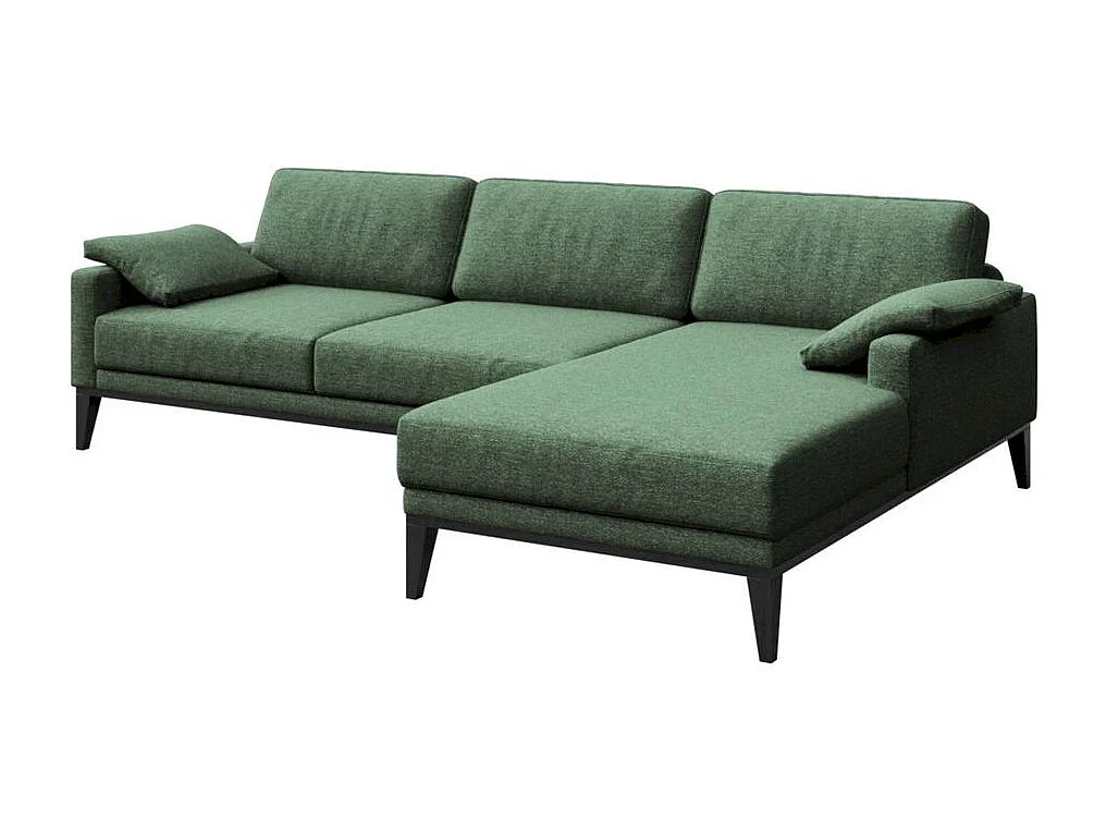 Mesonica Canapé d'angle droit en polyester vert foncé