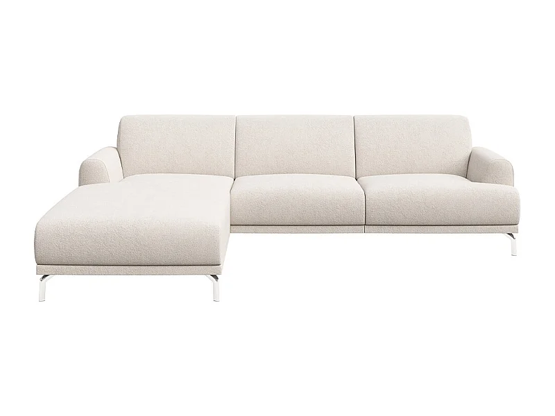 Canapé d'angle gauche Puzo beige crème