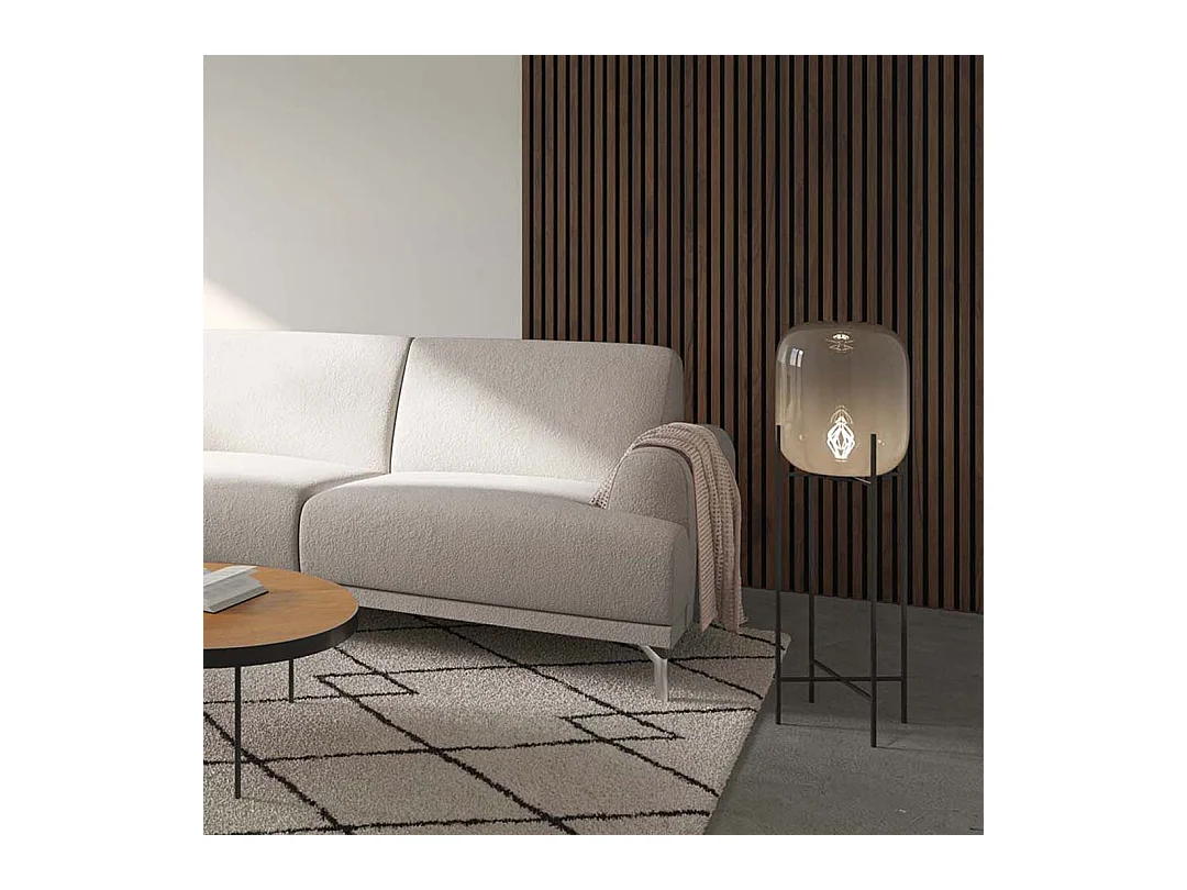 Canapé d'angle gauche Puzo beige crème