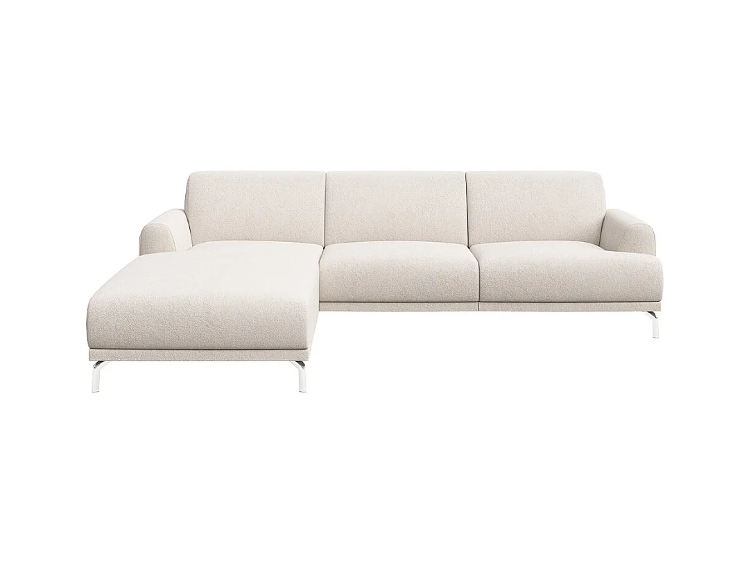 Canapé d'angle gauche Puzo beige crème