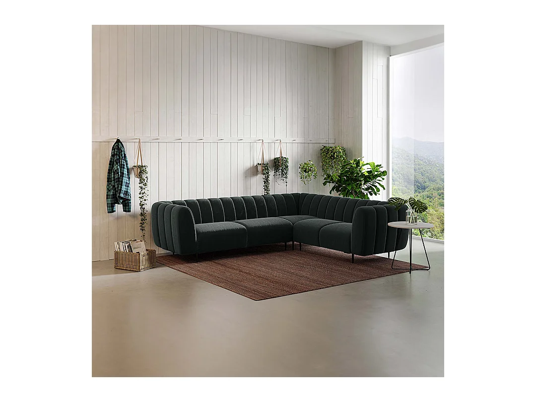 Canapé d'angle droit Shel gris foncé
