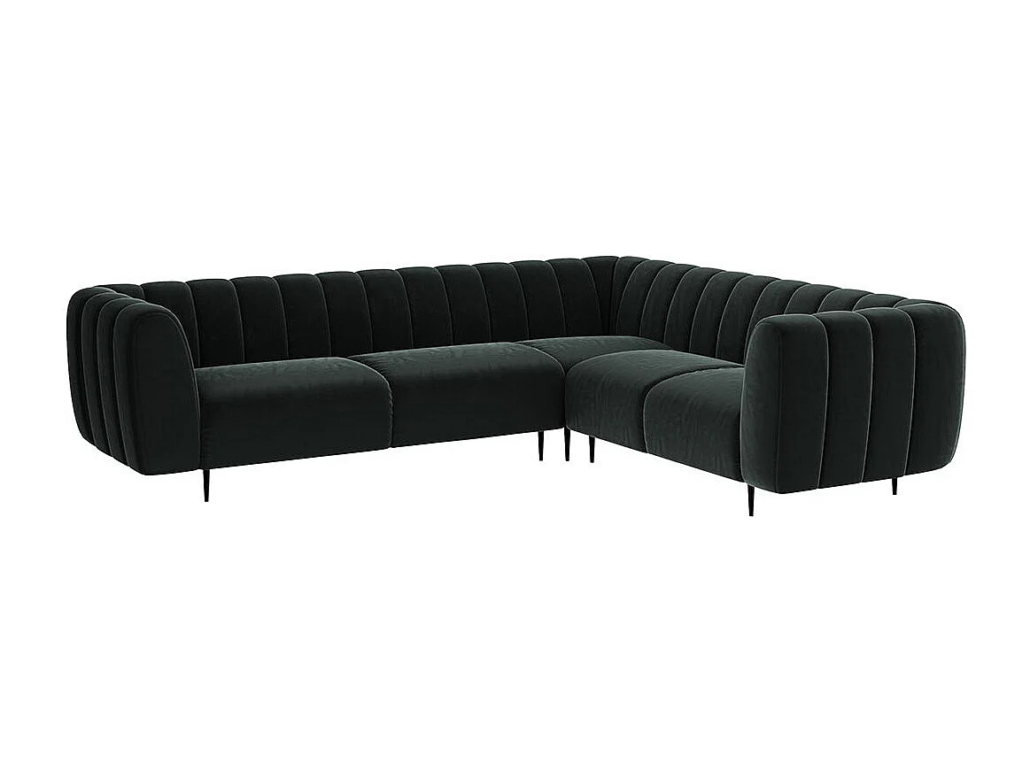 Canapé d'angle droit Shel gris foncé