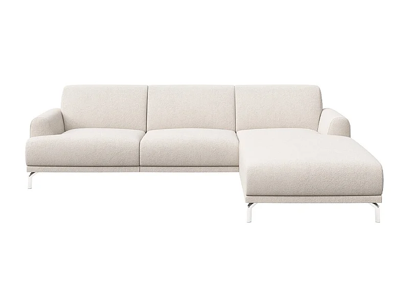 Canapé d'angle droit Puzo beige crème