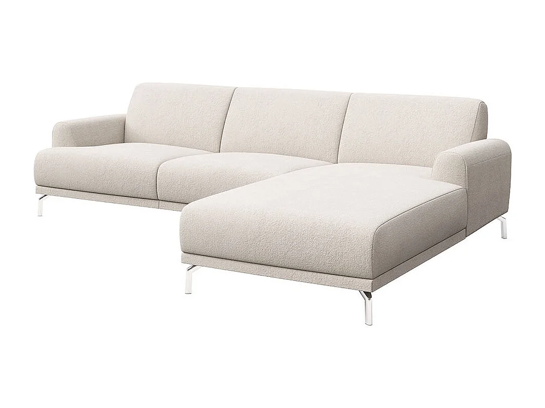 Canapé d'angle droit Puzo beige crème