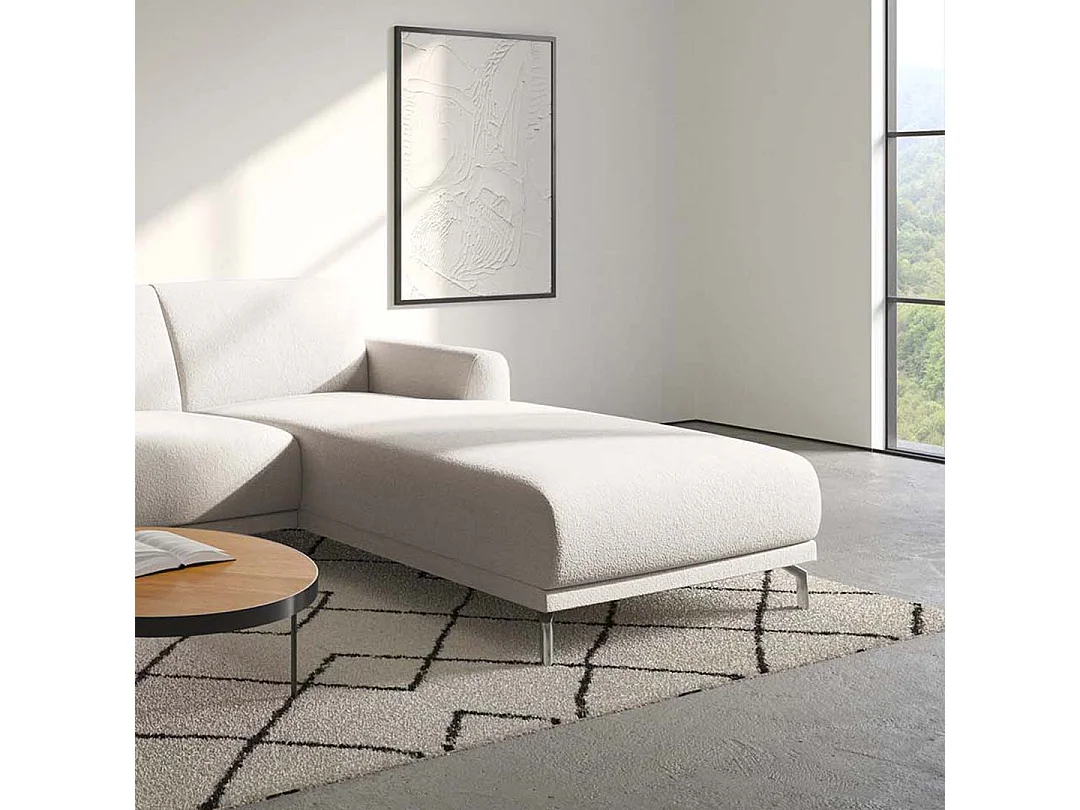 Canapé d'angle droit Puzo beige crème