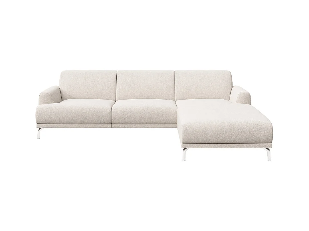 Canapé d'angle droit Puzo beige crème