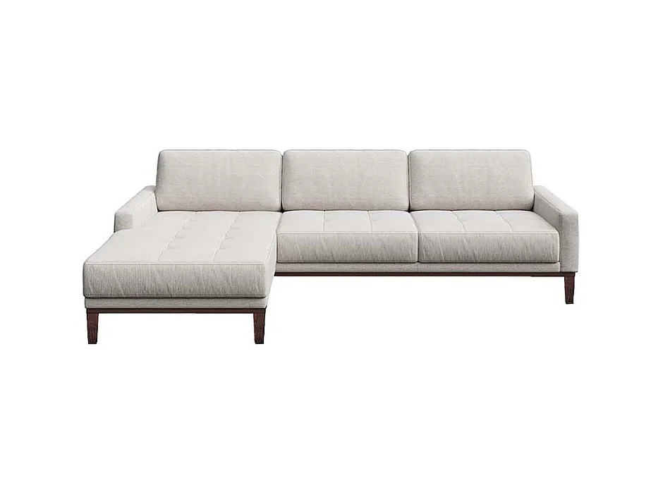 Canapé d'angle gauche matelassé Musso gris très clair