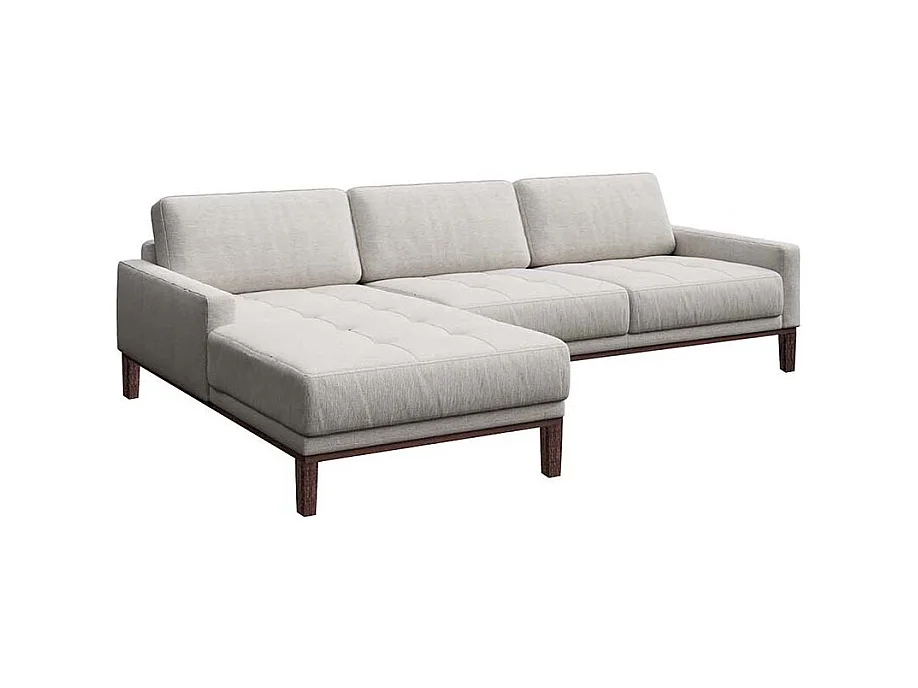 Canapé d'angle gauche matelassé Musso gris très clair