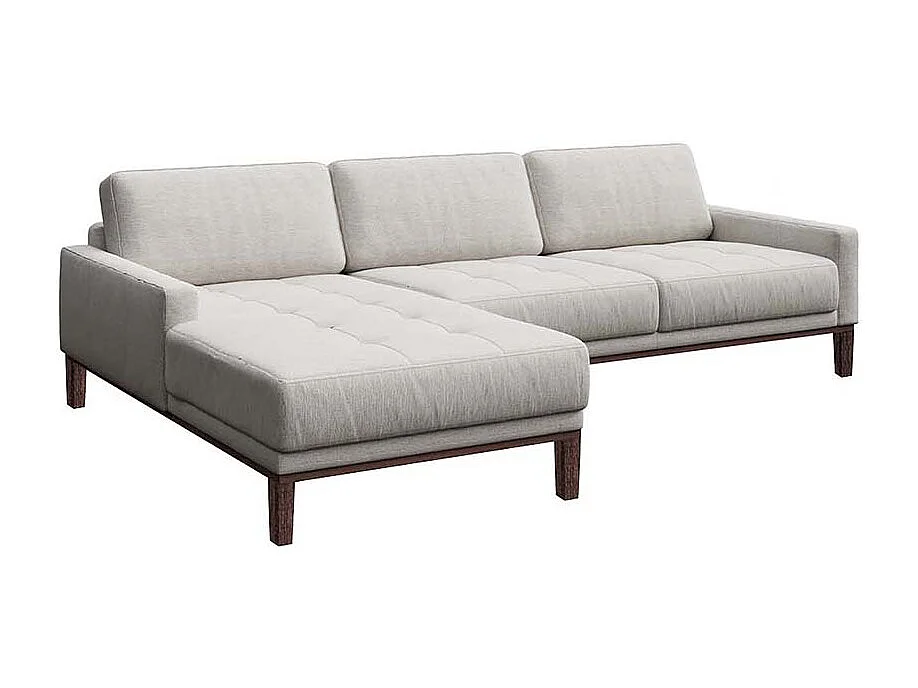 Canapé d'angle gauche matelassé Musso gris très clair