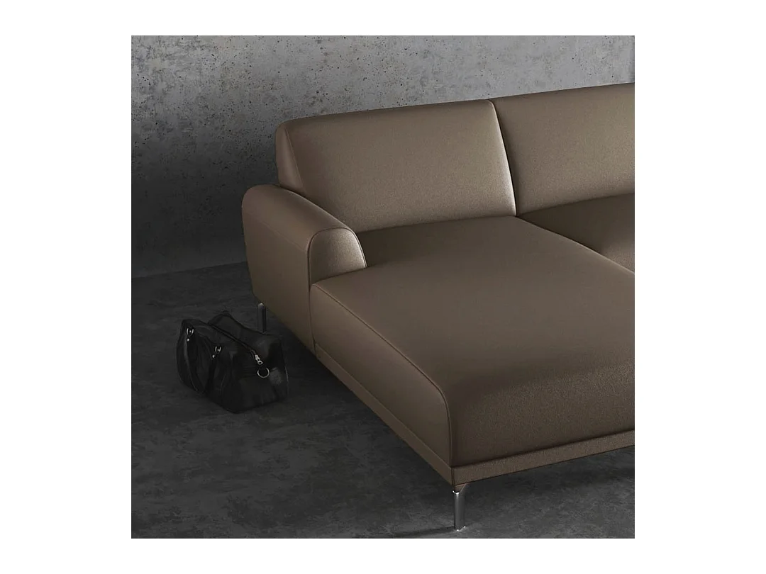 Canapé d'angle gauche Puzo cèdre brun