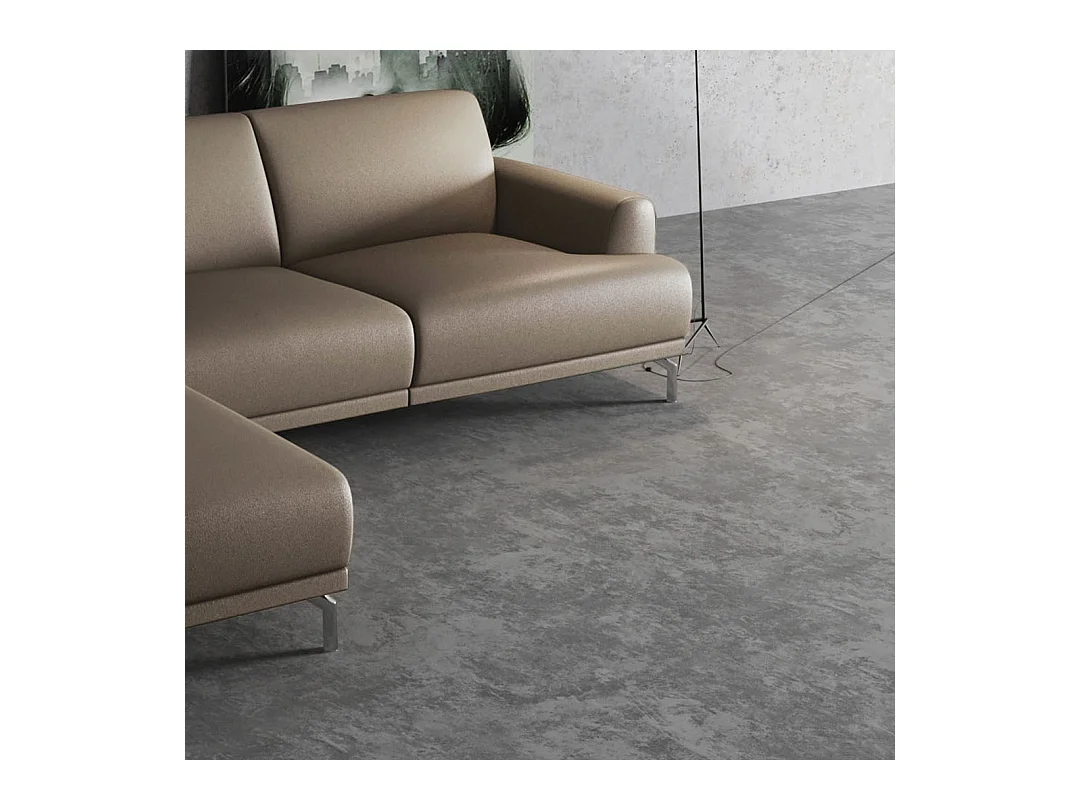 Canapé d'angle gauche Puzo cèdre brun