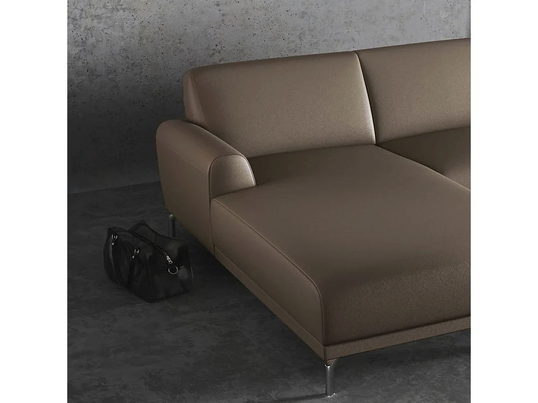 Canapé d'angle gauche Puzo cèdre brun