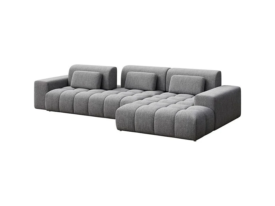 Canapé d'angle droit Chevi gris à