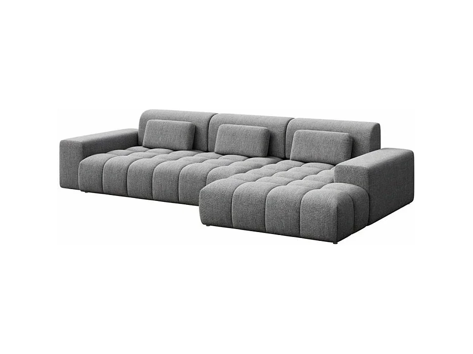 Canapé d'angle droit Chevi gris à