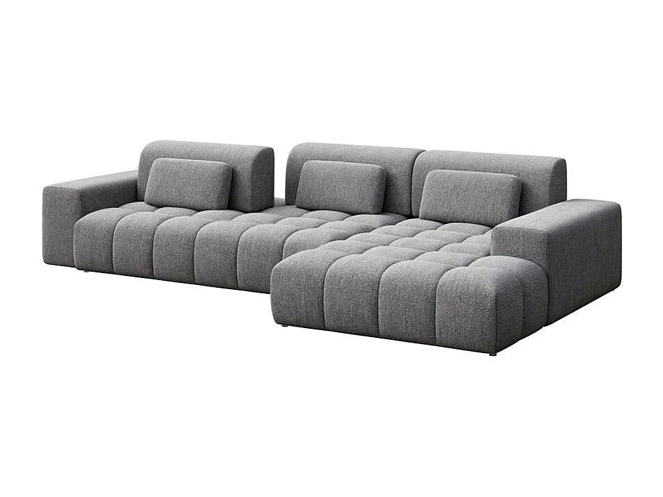 Canapé d'angle droit Chevi gris à