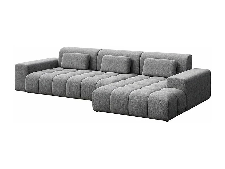 Canapé d'angle droit Chevi gris à