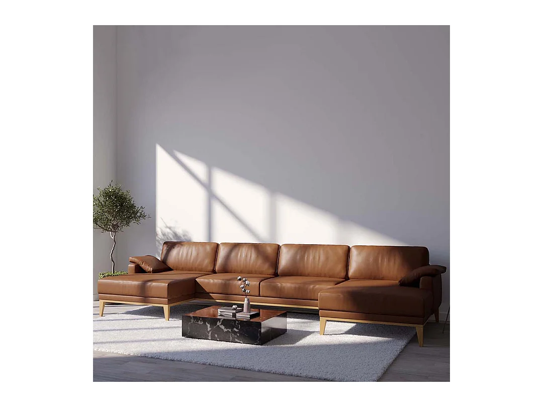 Canapé panoramique Musso Brun de cannelle