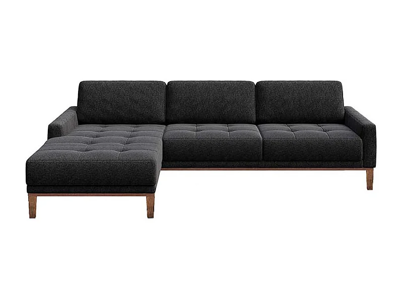 Canapé d'angle gauche matelassé Musso anthracite