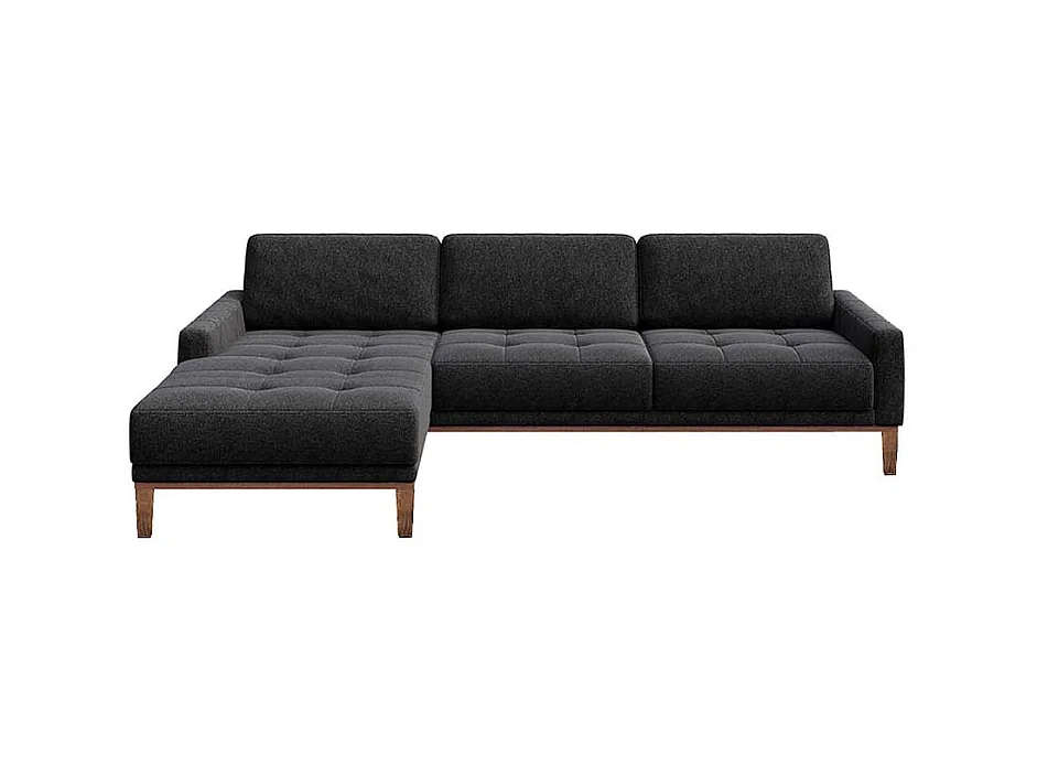 Canapé d'angle gauche matelassé Musso anthracite