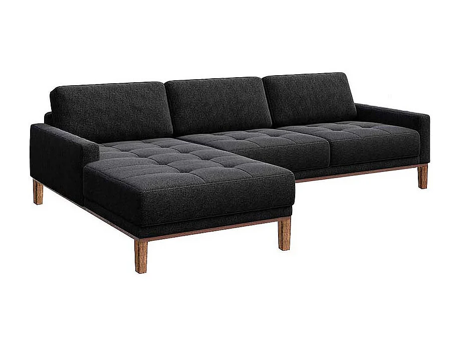 Canapé d'angle gauche matelassé Musso anthracite