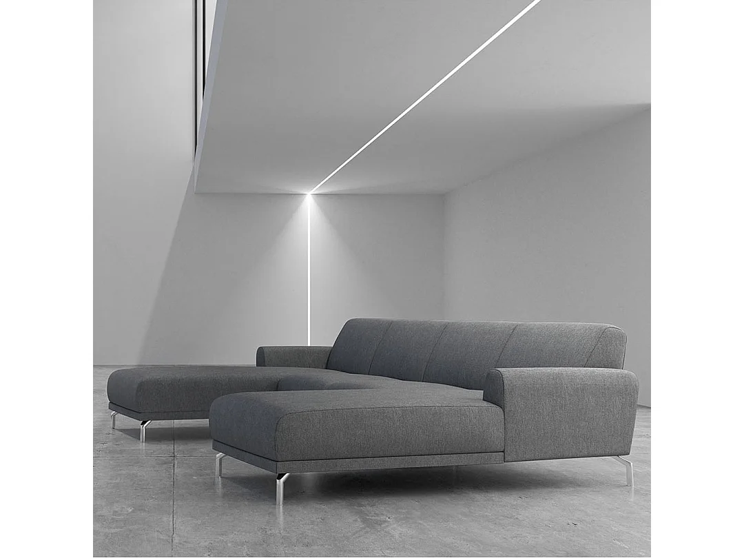 Canapé panoramique Puzo gris clair