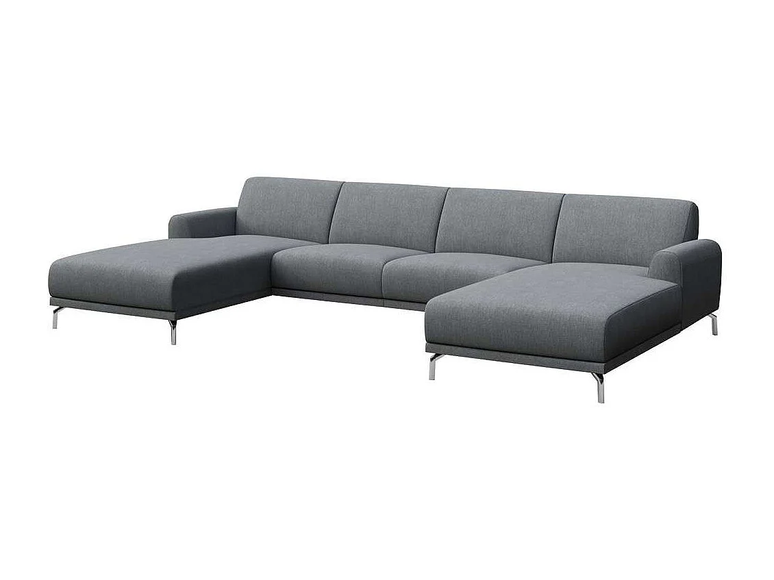 Mesonica Canapé panoramique en polyester gris clair