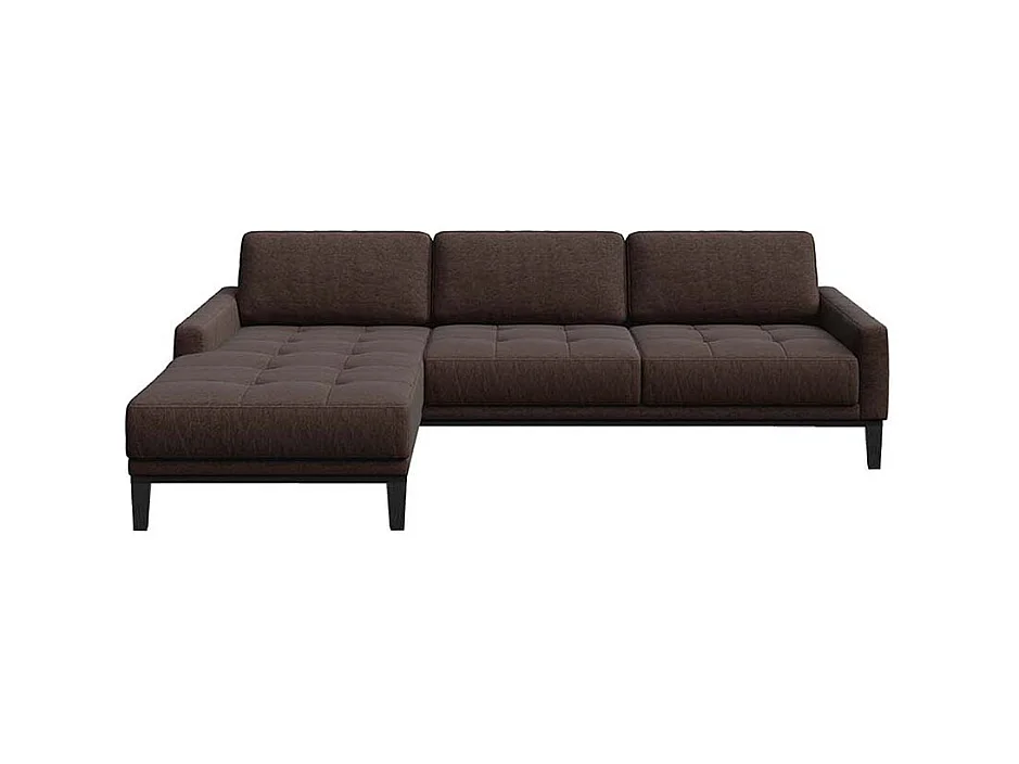 Canapé d'angle gauche matelassé Musso marron