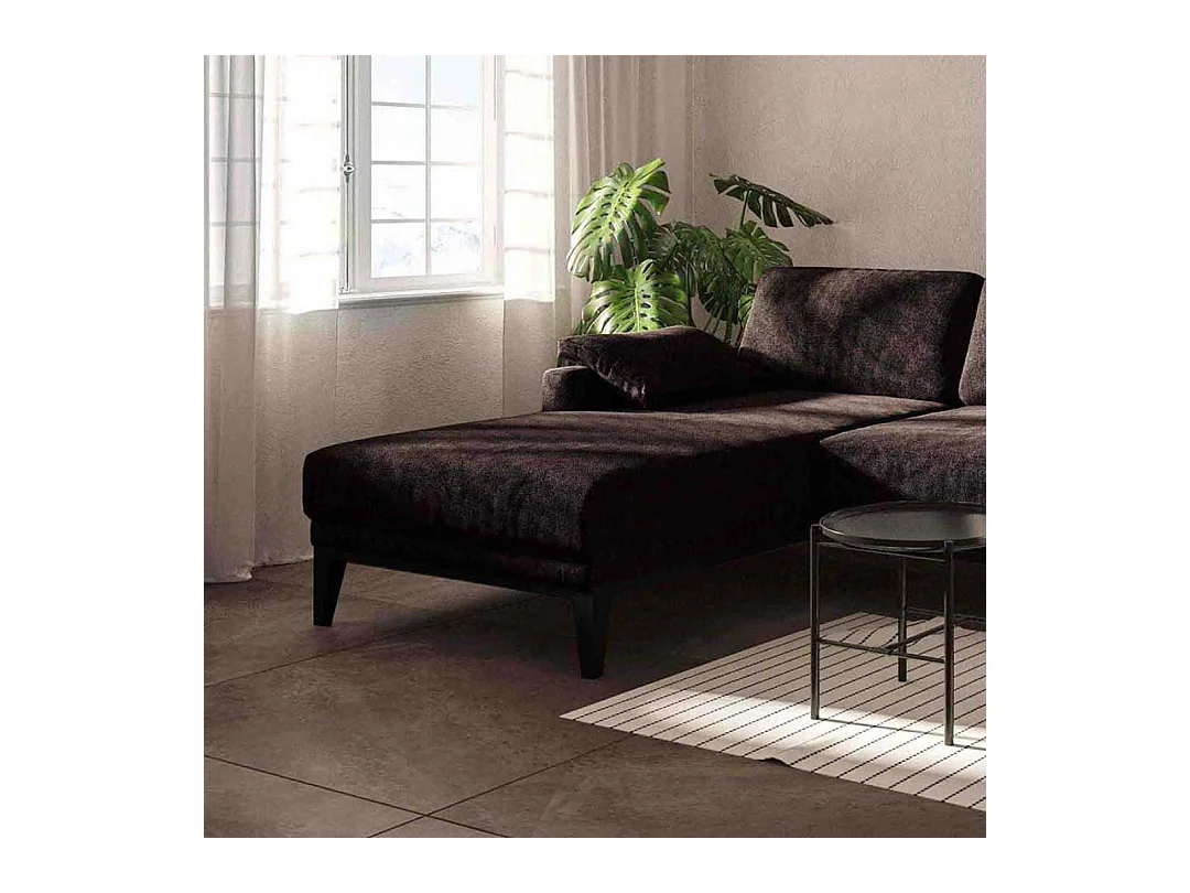 Canapé d'angle gauche matelassé Musso marron