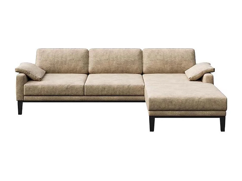Canapé d'angle droit Musso beige foncé