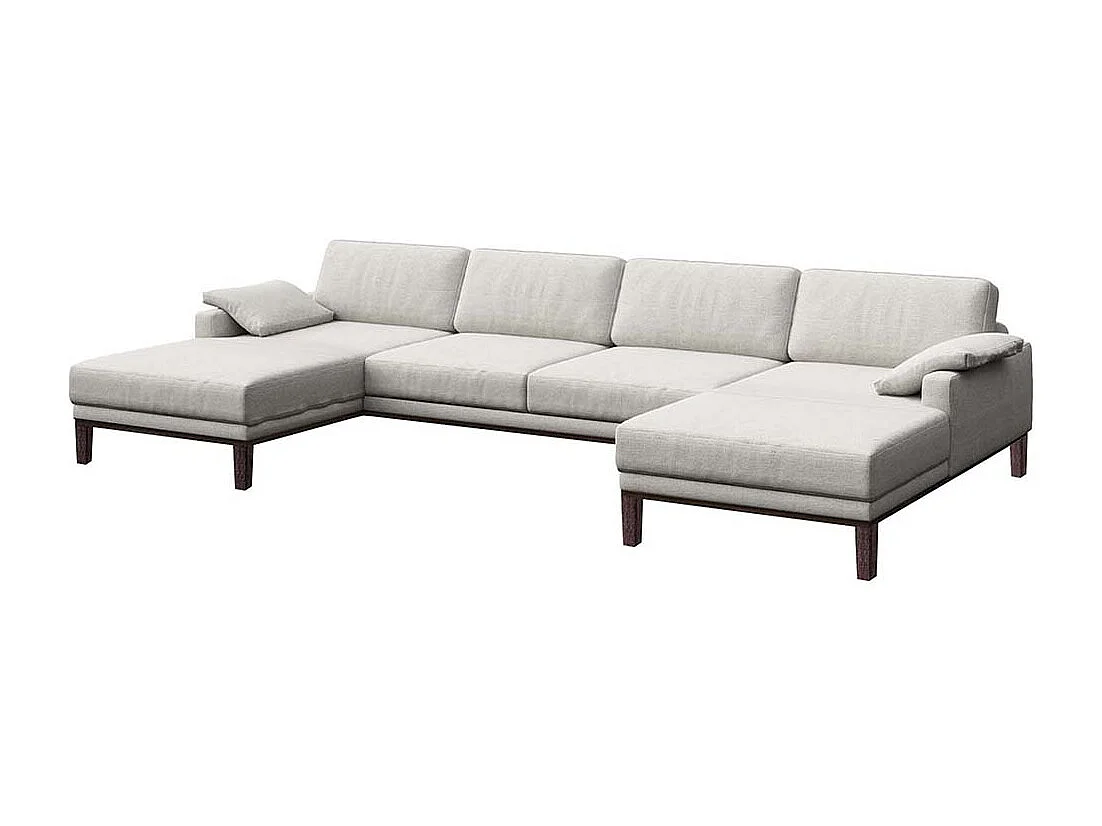 Mesonica Canapé panoramique en polyester gris clair