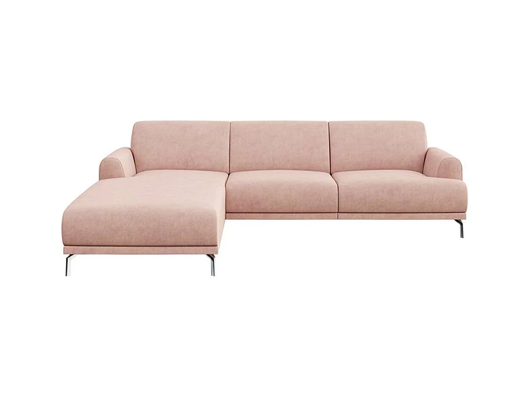 Canapé d'angle gauche Puzo rose