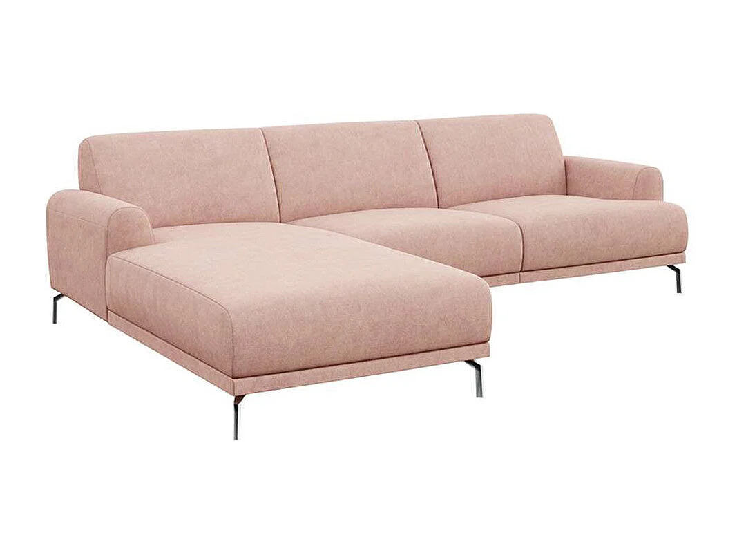 Canapé d'angle gauche Puzo rose