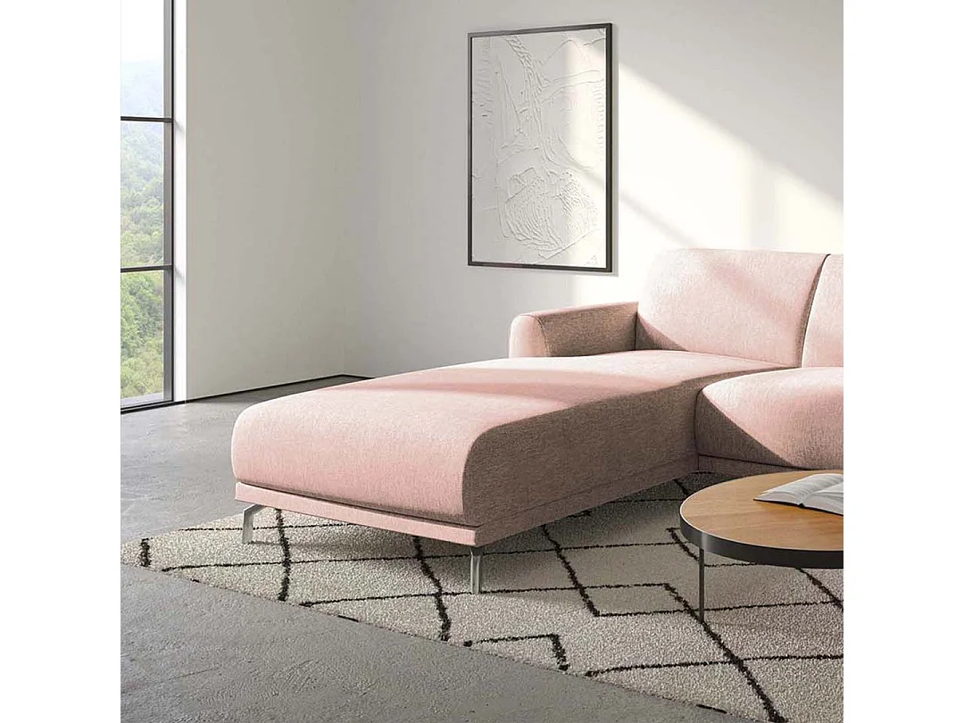 Canapé d'angle gauche Puzo rose