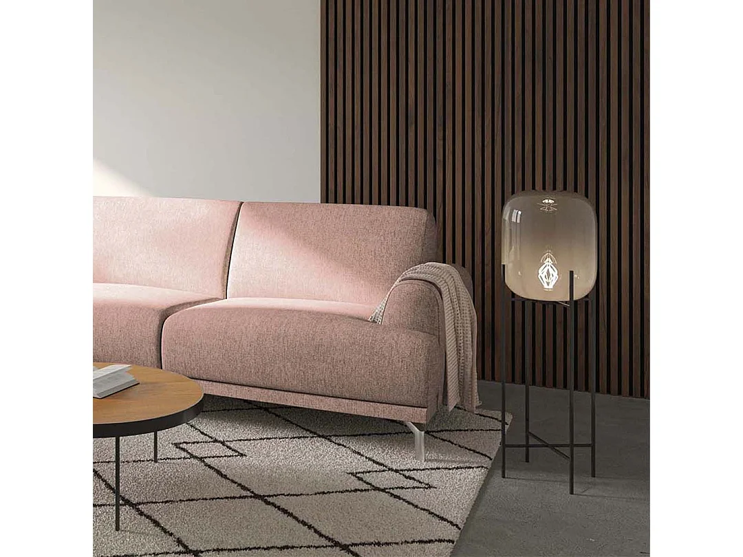 Canapé d'angle gauche Puzo rose