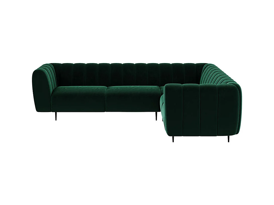 Canapé d'angle droit Shel vert profond