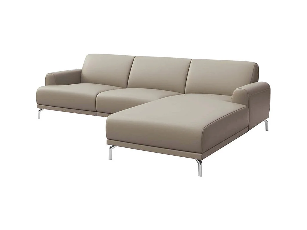 Canapé d'angle droit Puzo gris fossile