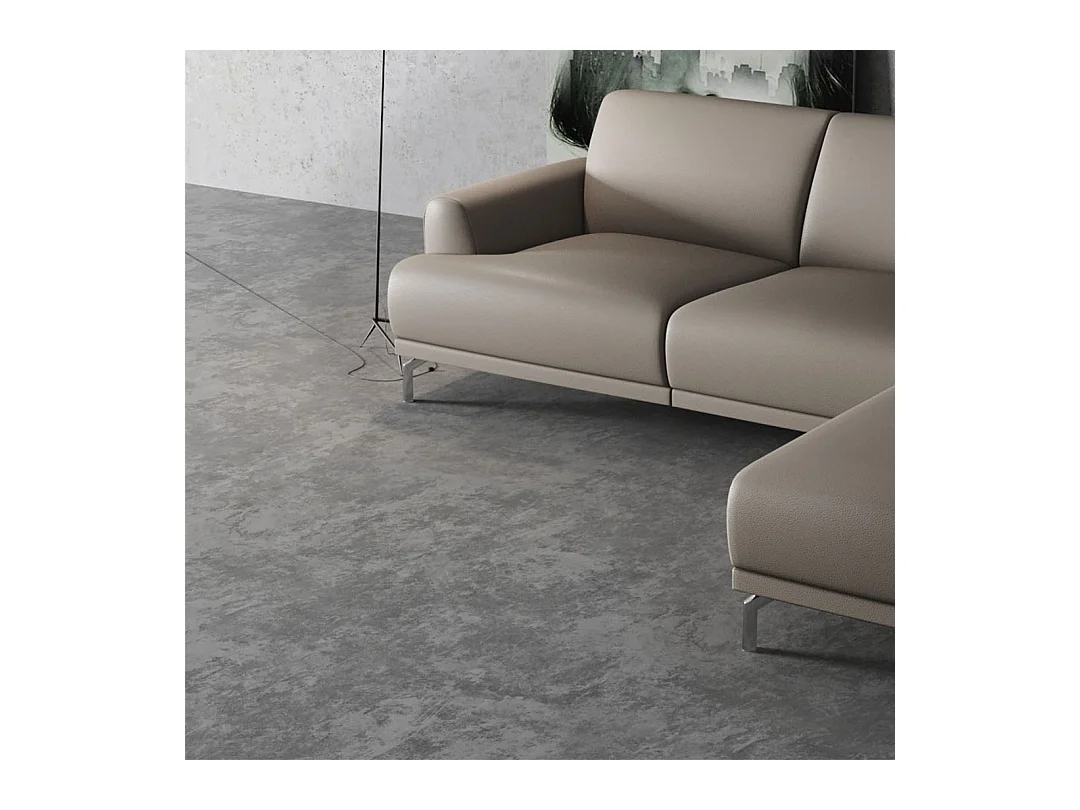 Canapé d'angle droit Puzo gris fossile