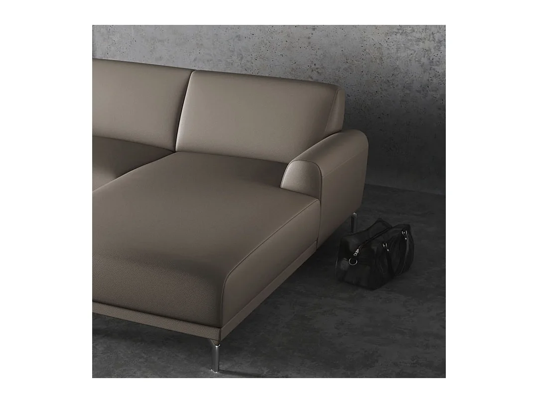 Canapé d'angle droit Puzo gris fossile