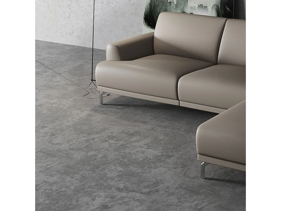 Canapé d'angle droit Puzo gris fossile