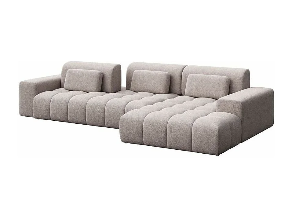 Canapé d'angle droit Chevi gris clair