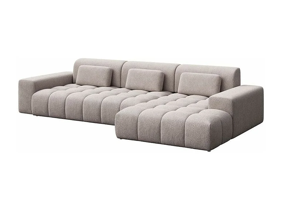 Canapé d'angle droit Chevi gris clair