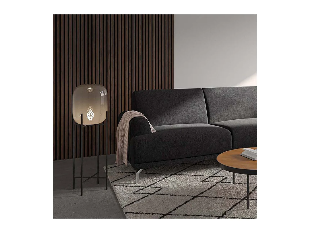 Canapé d'angle droit Puzo anthracite